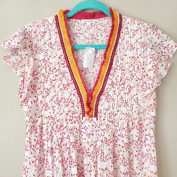 Poupette St Barth Sasha Mini Dress in Pink Cerise - Picture 8 of 14